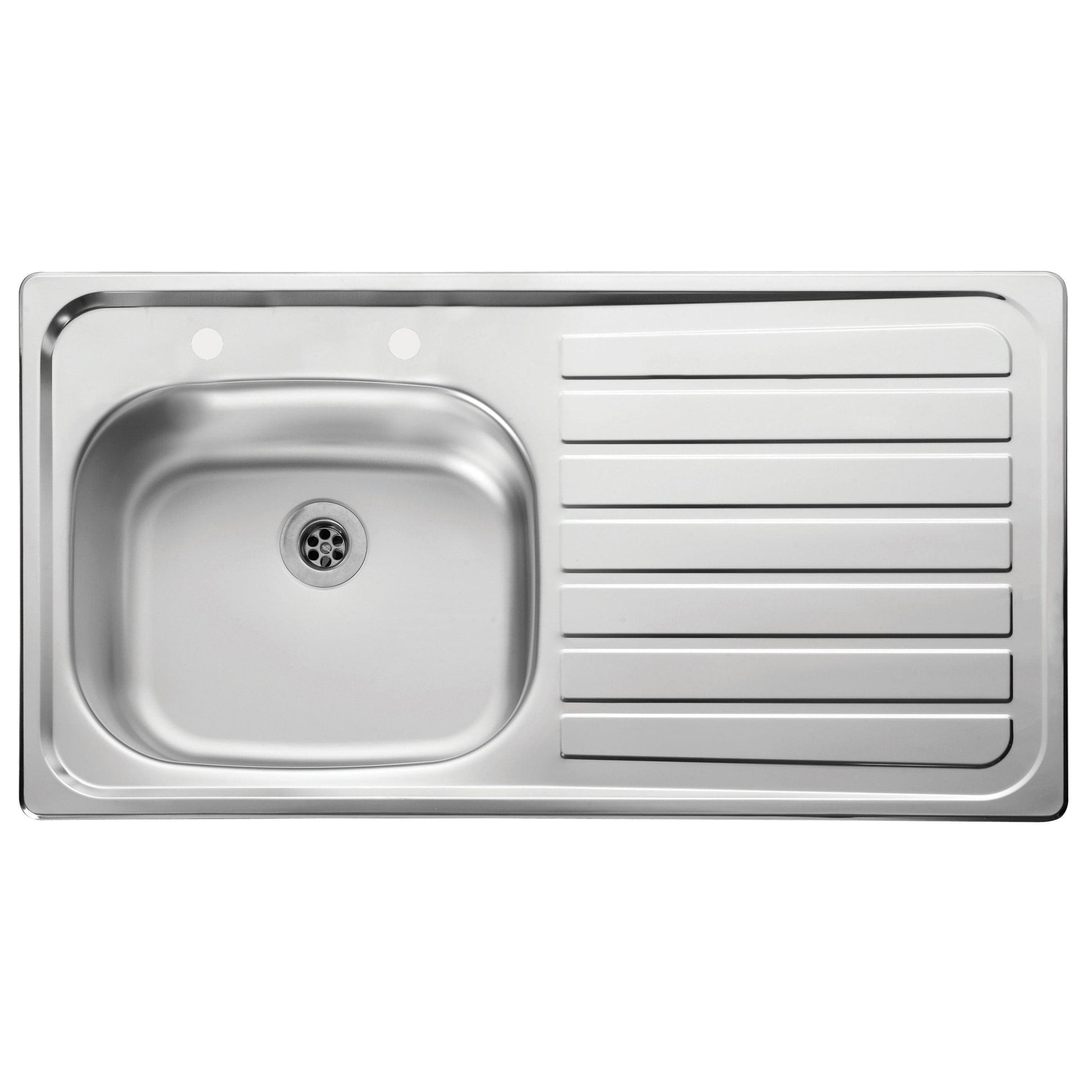Durable Stainless Steel Kitchen Sink, Single Basin with Right Side Drain Board, Perfect for Home or Commercial Kitchen - AUGH018 MEGA