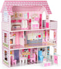 GTBW Robud Wooden Dollhouse: Comes with rich solid wood furniture, sturdy and durable, multiple rooms and 3 stories make the house very attractive to children - WG149