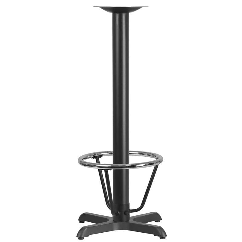 22 Inches x 22 Inches Restaurant Table X-Base with 3 inches Dia. Bar Height Column and Foot Ring [XU-T2222-BAR-3CFR-GG] Fl Furniture