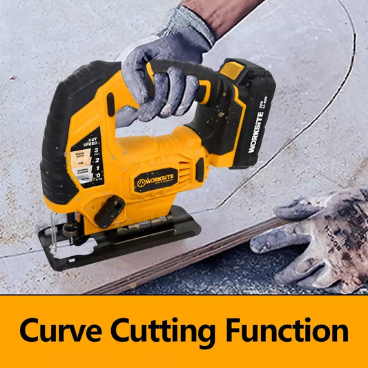 Worksite 600w Jig Saw with 65mm Working Capacity. Ideal For the Professional Tradesman. Use in Woodworking, Craft Projects, DIY Projects, Metal Cutting And Many More- CJS326 Worksite Power Tools