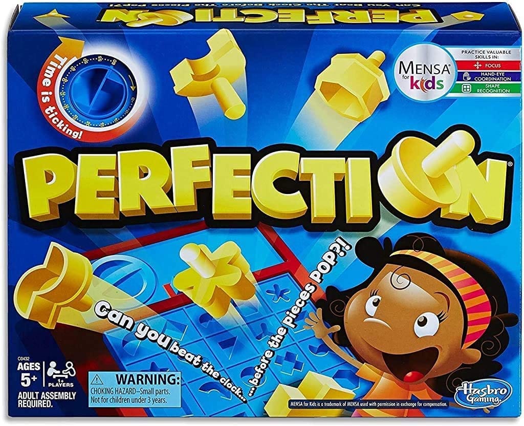 HASBRO Perfection Board Game: The player who matches all 25 shapes in the shortest time wins - C0432 ebuystt
