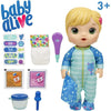 HASBRO  Baby Alive Mix My Medicine Baby: Includes doll, diaper, medicine cup and dropper, 2 packets of doll medicine, interactive thermometer, removable pajamas, bandage stickers, tissue, and instructions - E6941