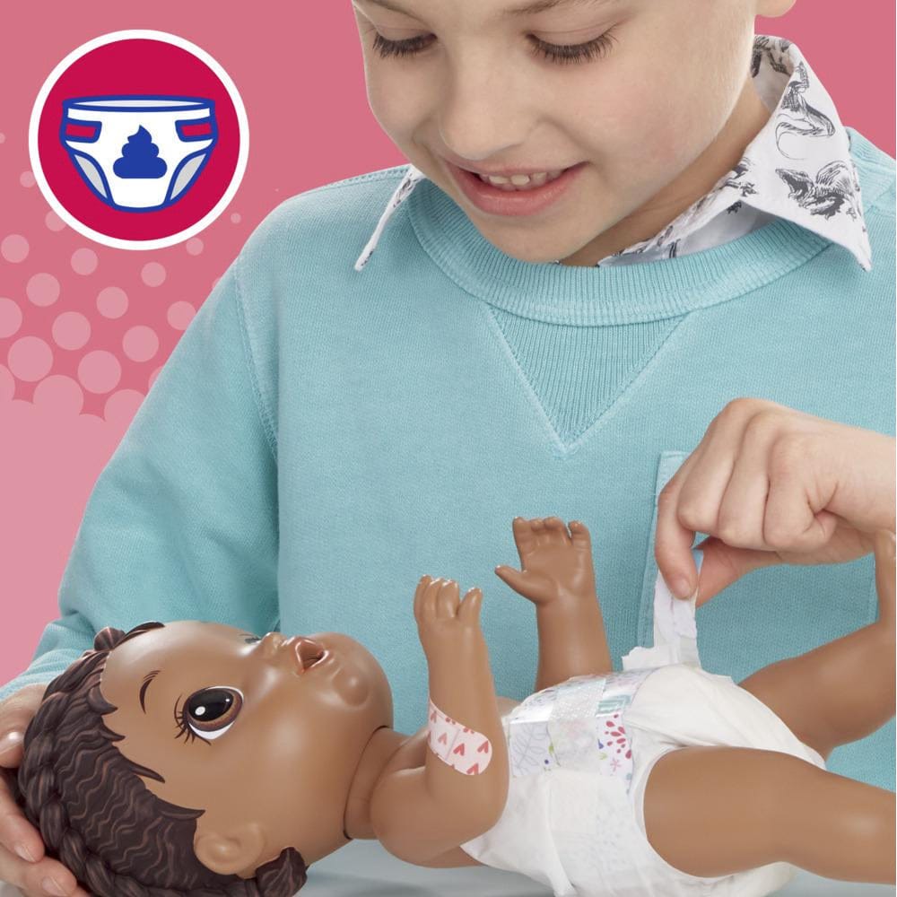 HASBRO  Baby Alive Mix My Medicine Baby: Includes doll, diaper, medicine cup and dropper, 2 packets of doll medicine, interactive thermometer, removable pajamas, bandage stickers, tissue, and instructions - E6941 ebuystt