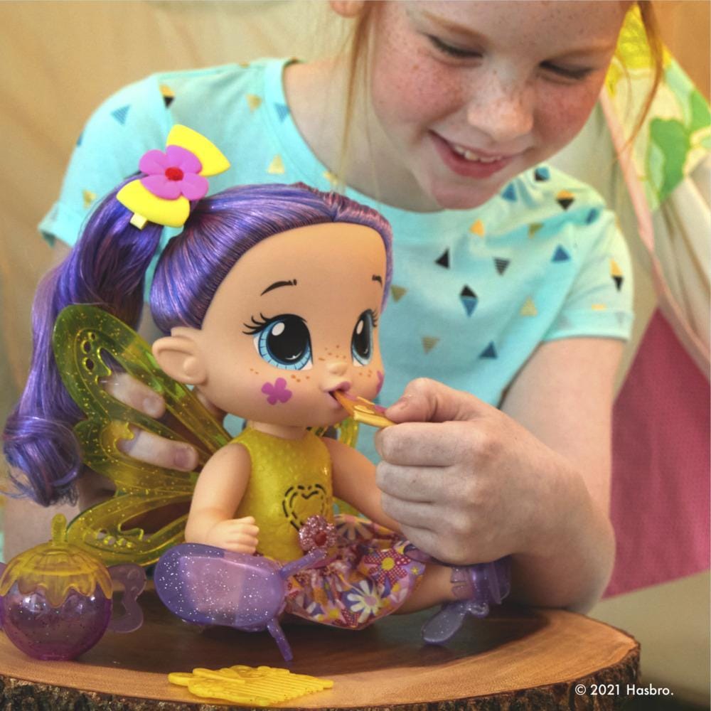 HASBRO Baby Alive Sparkle Sienna: Pretend feed Siena Sparkle doll to discover her special-colored glow - F2593 ebuystt