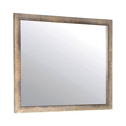 Sembene Rectangular Mirror Antique Multi-Color Collection: This Mirror Looks Beautiful Above A Dresser, Looks Great In A Modern Or Classic Space. Dress Up A Hallway Or Bedroom With The Square Silhouette And Raised Edges Of The Frame.  SKU: 205094