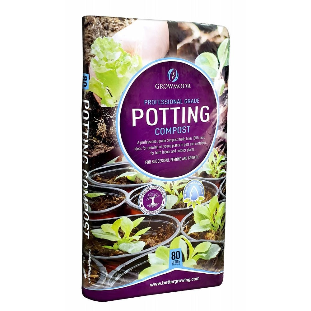 GrowMoor Potting Compost (80 Litre) is suitable for use all around the garden from seed sowing, potting, planting, containers & hanging baskets - GRO-8040