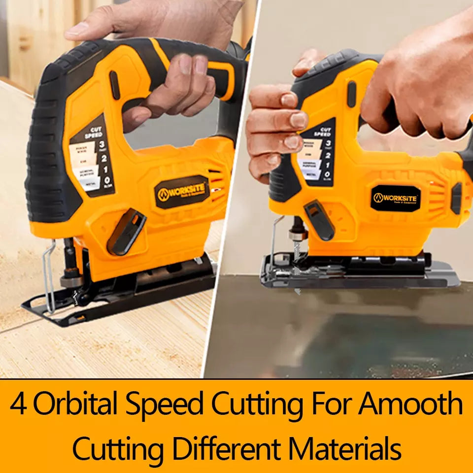 Worksite 600w Jig Saw with 65mm Working Capacity. Ideal For the Professional Tradesman. Use in Woodworking, Craft Projects, DIY Projects, Metal Cutting And Many More- CJS326 Worksite Power Tools