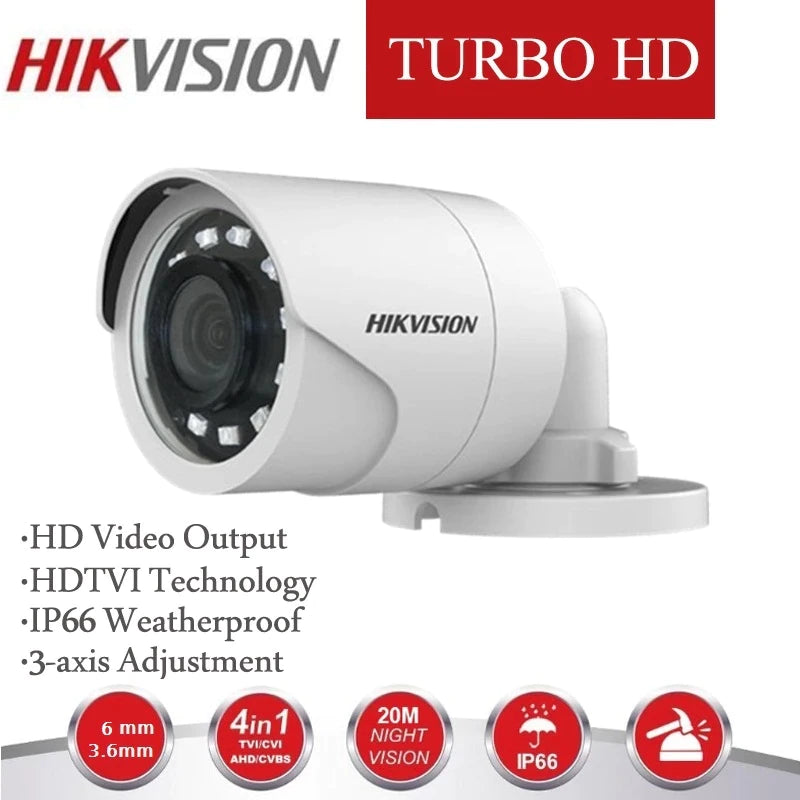 Hikvision 1080p/2MP Weatherproof IR 4-in-1 HD Mini-Bullet Camera DS-2CE16D0T-IRF 2.8mm can be used in video surveillance systems based on various types of DVRs-DS-2CE16DOT-IRF