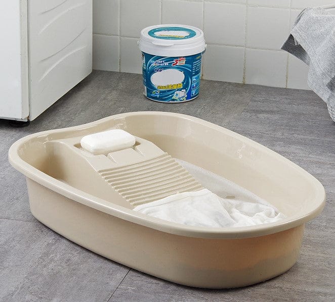 GTBW  Wash Tub 10 Lt: Household Laundry basin with washboard. Thick plastic washable wash basin Creative integrated baby washbasin - 6933