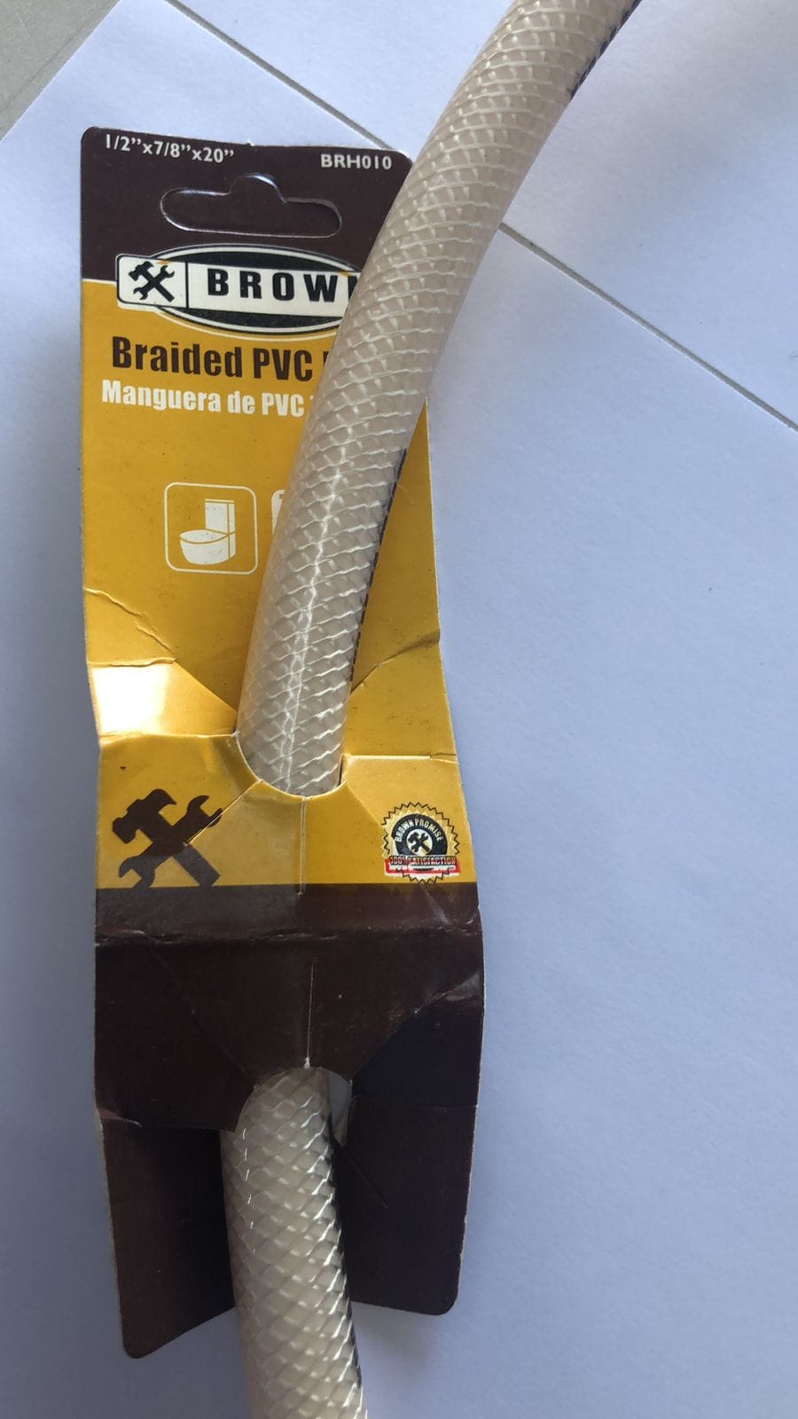 Brown's Ball Cok Nut 1/2 in. compression inlet x 7/8 in. ballcock nut outlet, flexible braided polymer water connector, corrosion resistant MEGA