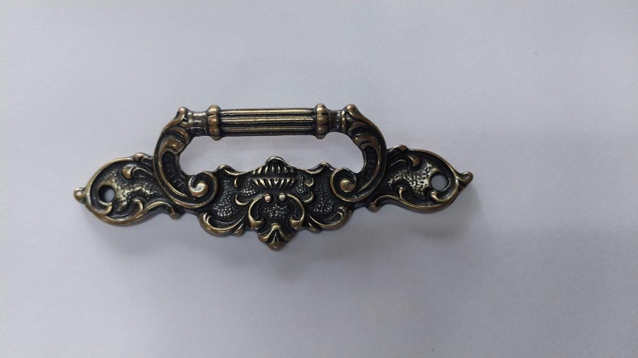 Heritage Brass Cabinet Drawer Cup Pull Handle With Faux Screws