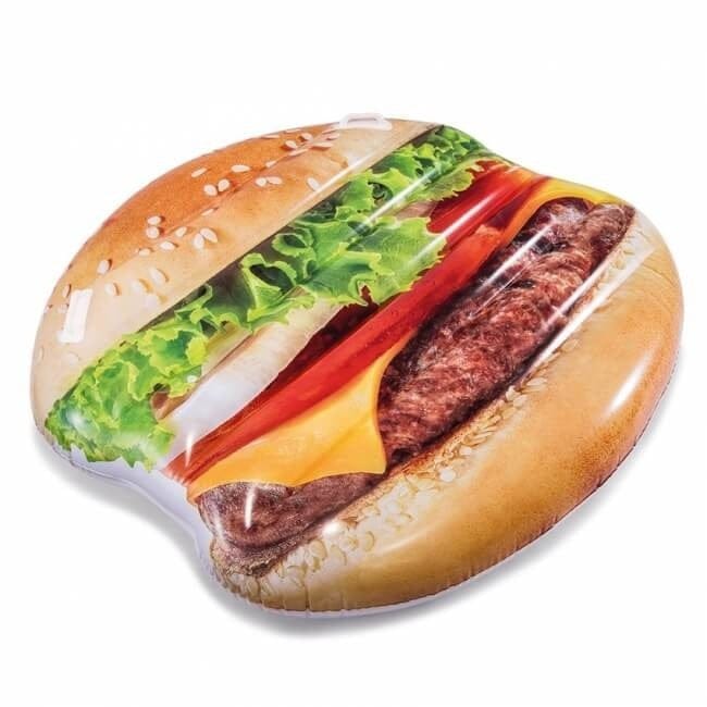 INTEX  Juicy Hamburger Float: Realistic printing and equipped with 2 heavy duty handles for safety - 58780 ebuystt