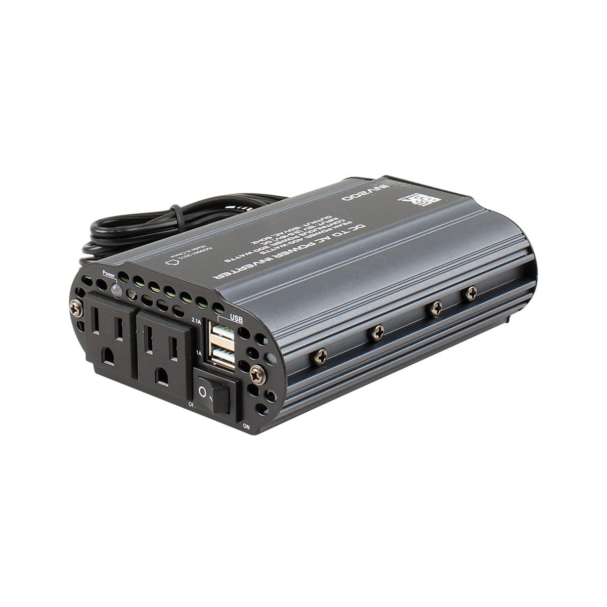 DC to AC Power Inverter 400 Watts Peak Power  This portable inverter enables users to charge various devices, such as smart phones, tablets, etc-INV200 Hannah's Variety Store