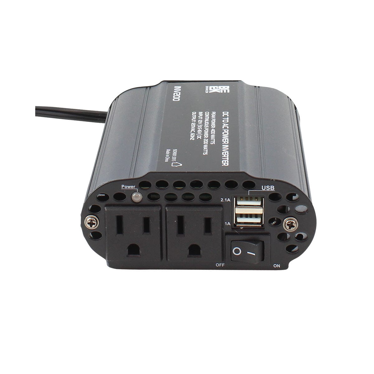 DC to AC Power Inverter 400 Watts Peak Power  This portable inverter enables users to charge various devices, such as smart phones, tablets, etc-INV200 Hannah's Variety Store