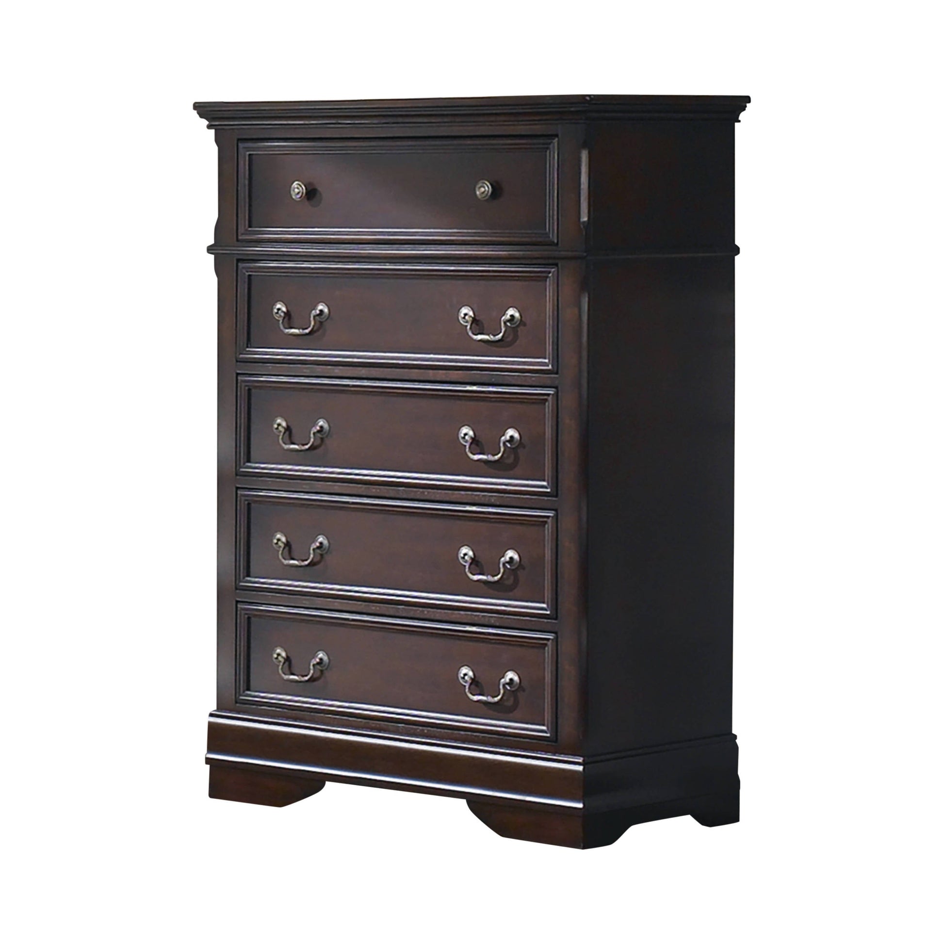 Cambridge 5-Drawer Rectangular Chest Cappuccino Collection: Cambridge, A Sophisticated Personality, Rich And Warm Cappuccino Hue Creates A Stunning Complement To Timeless Structure, Store Jewelry And Other Valuables, Plenty Storage, SKU: 203195 coastmega