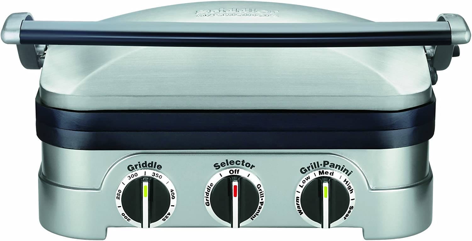 Cuisinart 5-in-1 Griddler can handle everything from pancakes and sausages to grilled cheese to steaks, hamburgers, and panini. - CU-GR-4 Pie's Variety Store