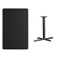 30'' x 48'' Rectangular Black Laminate Table Top with 23.5'' x 29.5'' Table Height Base [XU-BLKTB-3048-T2230-GG] Fl Furniture