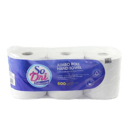 So Dri Institutional Hand Towel Paper 3 rolls/ 183 m/ Single Ply - 371862