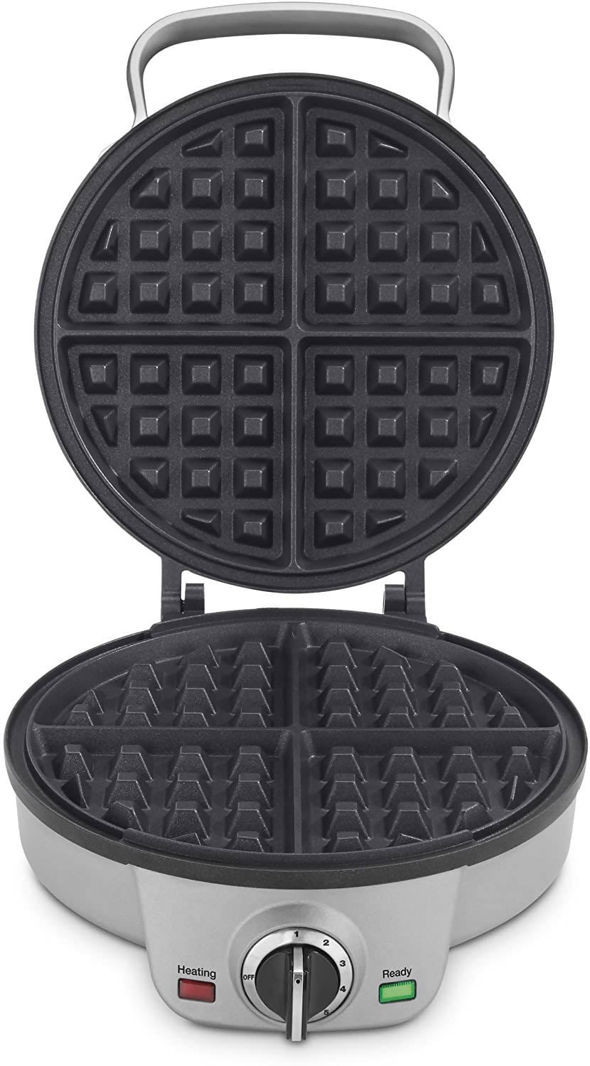 Cuisinart 4-Slice Belgian Waffle Maker cooks golden waffles that are crispy on the outside and mouthwateringly tender on the inside (Silver) CU-WAF-200