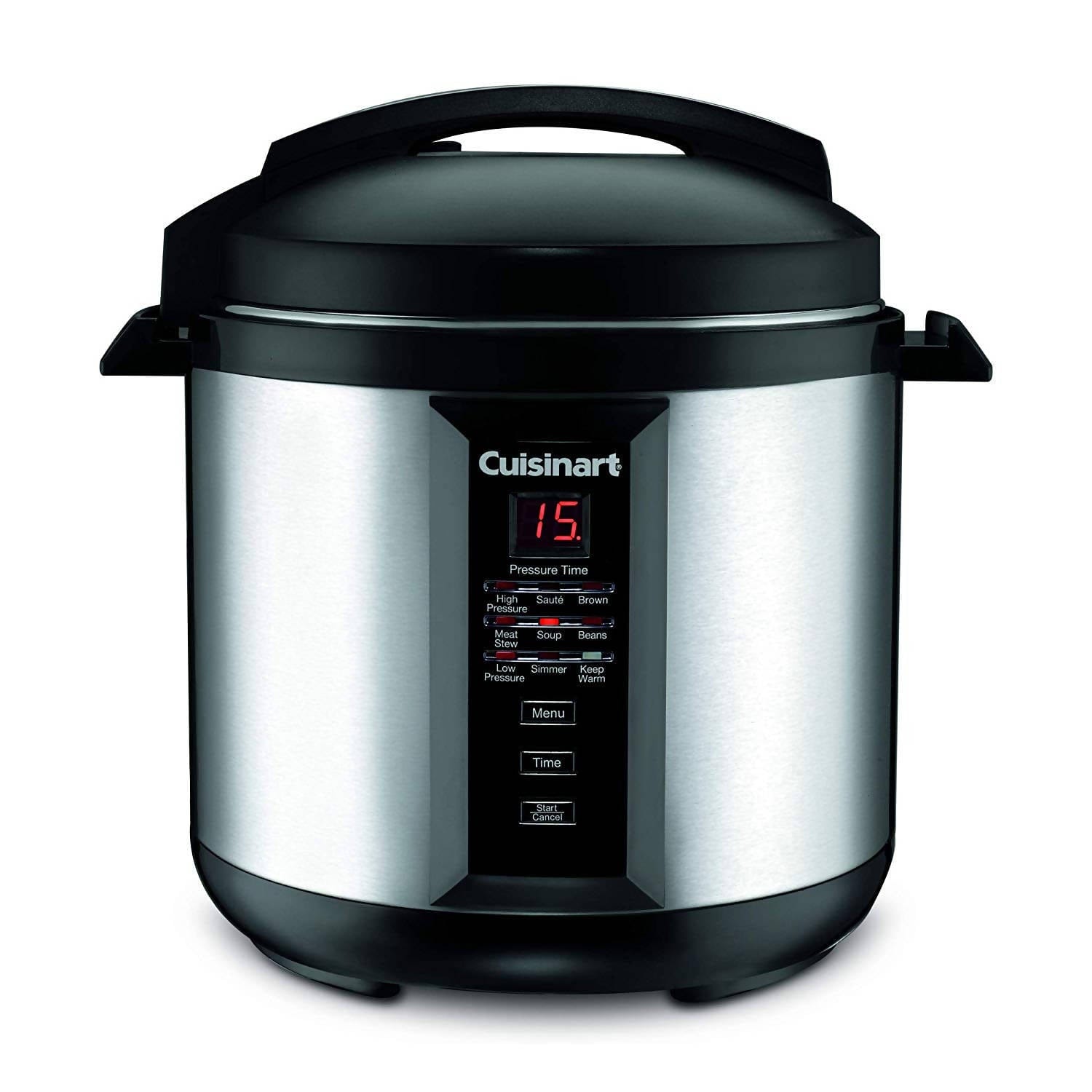 Cuisinart 6 Quart 1000 Watt Electric Pressure Cooker (Stainless Steel) This unit traps steam inside, which builds up pressure to create hotter temperatures, and its tight seal locks in heat giving great-tasting meals - CU-CPC-600 Pie's Variety Store