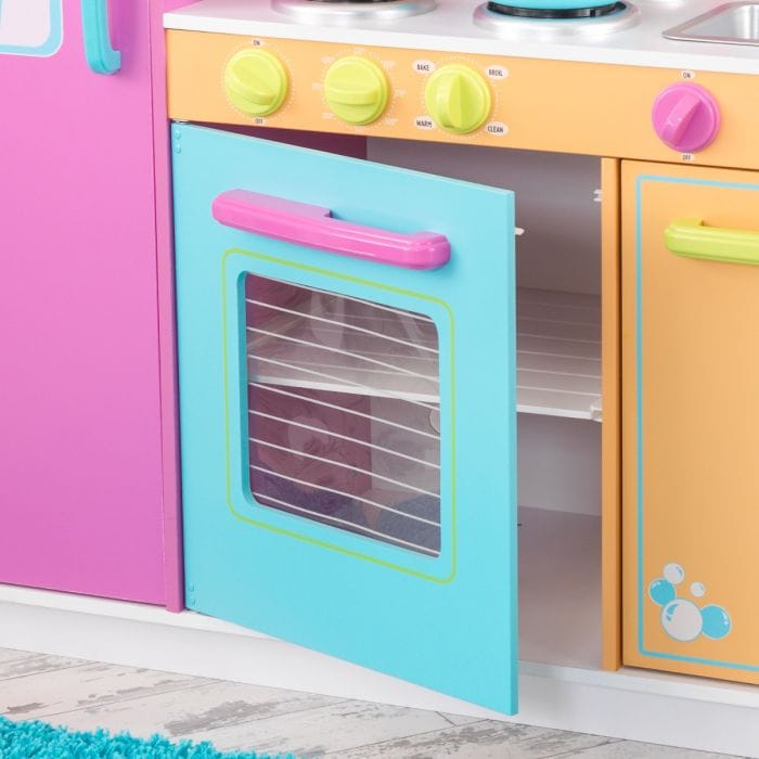 Kid Kraft Deluxe Big And Bright Play Kitchen: Bright Play Kitchen. Interactive features - like turning oven knobs and appliance doors that really open - keep kids exploring and engaged - 53100 ebuystt
