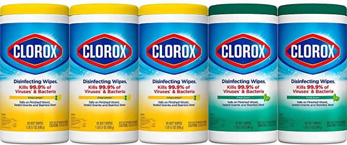 Clorox Disinfecting Wipes Variety Pack - 5X Cleaning Power, Kills 99.9% of Bacteria - 5 Pack, 425 Count Total / 392124