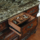 Exeter 7-Drawer Dresser With Marble Top (Dark Burl) - 222753 coastmega