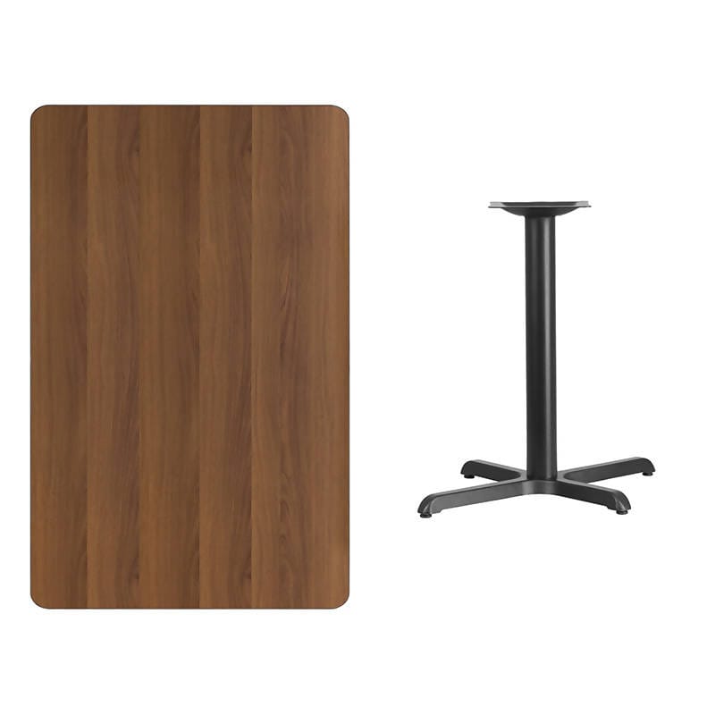 30'' x 48'' Rectangular Black Laminate Table Top with 23.5'' x 29.5'' Table Height Base [XU-BLKTB-3048-T2230-GG] Fl Furniture