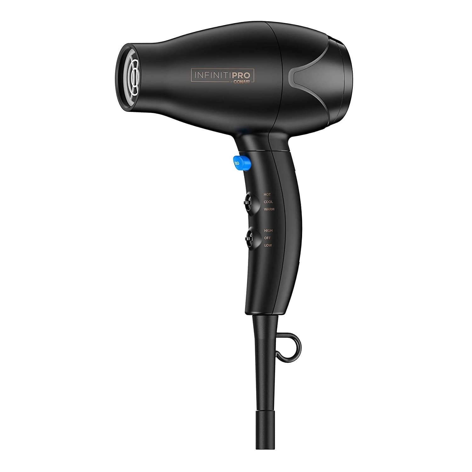 InfinitiPRO By Conair Mighty Mini Compact Lightweight Professional Power Hair Dryer with AC Motor (Black) - C-359