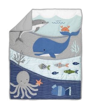Lambs & Ivy Ocean Blue 4pc Crib Bedding Set Approved by kids. As mothers, we want the best for our young dreamers. Each design is carefully crafted to be soft, comfortable, durable, and easy to care for -LAMBS&IVY-880 | Model# 880004V ebuystt