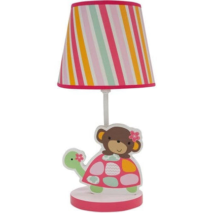 The Bedtime Originals Lambs & Ivy Jungle Sweeties Lamp, With a fantastic striped lampshade, this light can add a fun touch to most spaces - 222024B