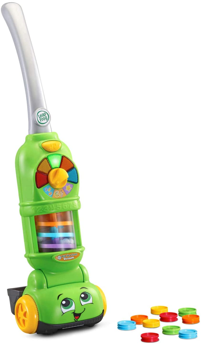 Leap Frog Pick Up & Count Vacuum: his smart toy collects and counts ten pieces of play dust as children spin over them and recognize each color - 611003 ebuystt