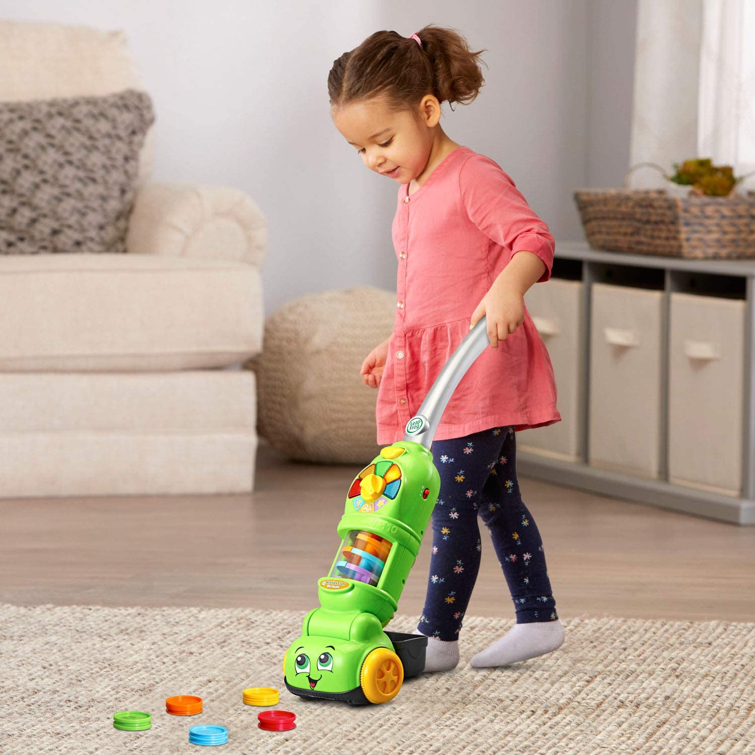 Leap Frog Pick Up & Count Vacuum: his smart toy collects and counts ten pieces of play dust as children spin over them and recognize each color - 611003 ebuystt