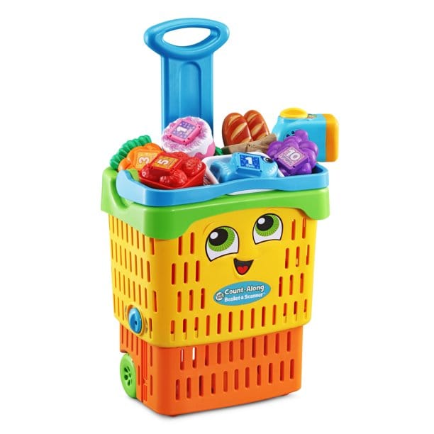 LEAP FROG Count Along Basket & Scanner:  Count-Along Basket & Scanner featuring play food, shopping lists, and an interactive scanner that recognizes each food piece - 614203 ebuystt