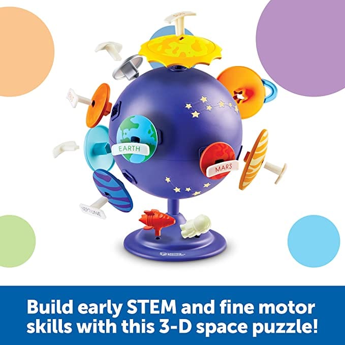 LEARNING RESOURCES  Solar System Puzzle Globe: Inspired by our award-winning puzzle globe, this fun STEM toy for kids helps kids build fine motor skills - LER3320
