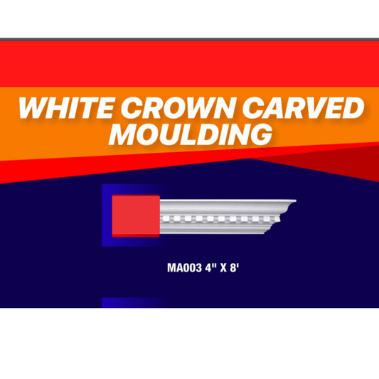 White Crown Curved Moulding 4 Inches by 8 feet  Suitable for clear-coating, stain or paint. Simple and elegant lines offer a clean look- MA003 ebuystt