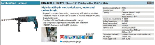 Makita Hammer Drill with Bit Set -  HR2470X6 MEGA