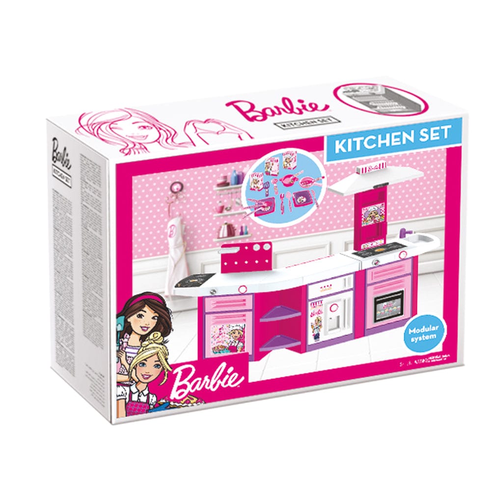 Barbie Kitchen Set: The Barbie Kitchen Playset is larger than life and includes multiple modular components that all fit together to create your dream Barbie kitchen - 1614