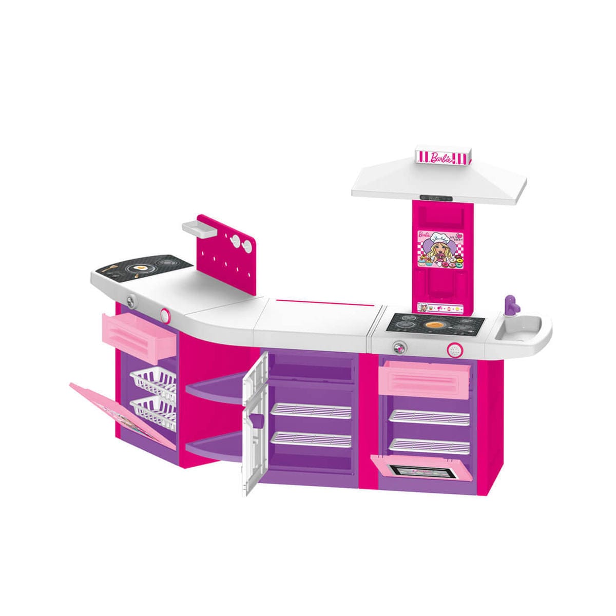 Barbie Kitchen Set: The Barbie Kitchen Playset is larger than life and includes multiple modular components that all fit together to create your dream Barbie kitchen - 1614 ebuystt