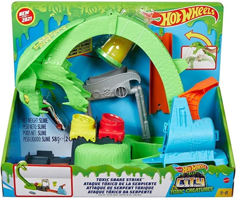 Hotwheels Toxic Snake Strike: Play set presents an epic obstacle when kids launch their Hot Wheels - MATTEL-GTT93 ebuystt