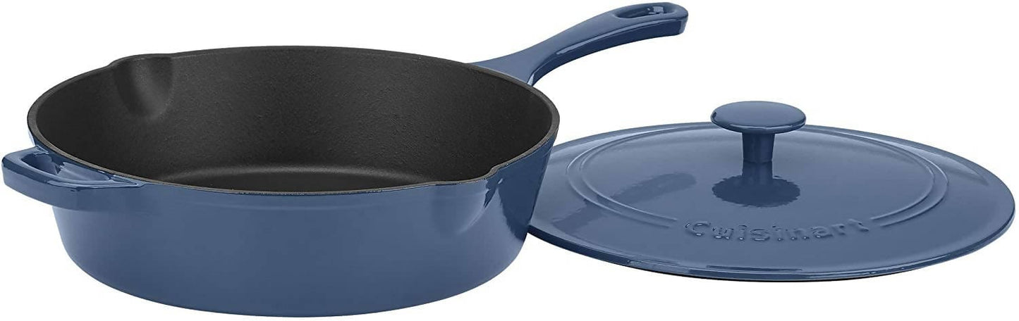 Cuisinart Chef's Classic Enameled Cast Iron 12" Chicken Fryer with Cover (Provencal Blue) - CU-CI45-30BG Elegant AccScents