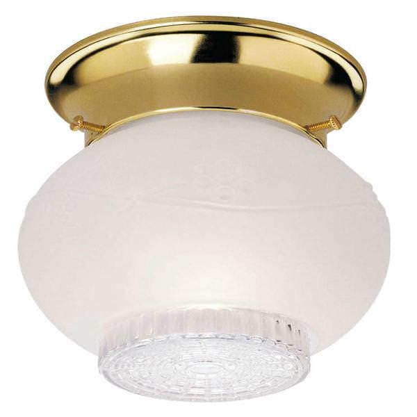 Westinghouse Flush Mount Ceiling Light Fixture 1 Light Polished Brass Finish with Frosted Glass,66603 MES