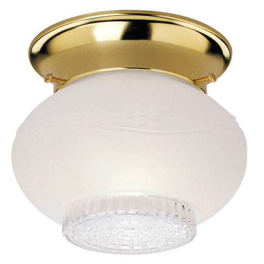 Westinghouse Flush Mount Ceiling Light Fixture 1 Light Polished Brass Finish with Frosted Glass,66603 MES