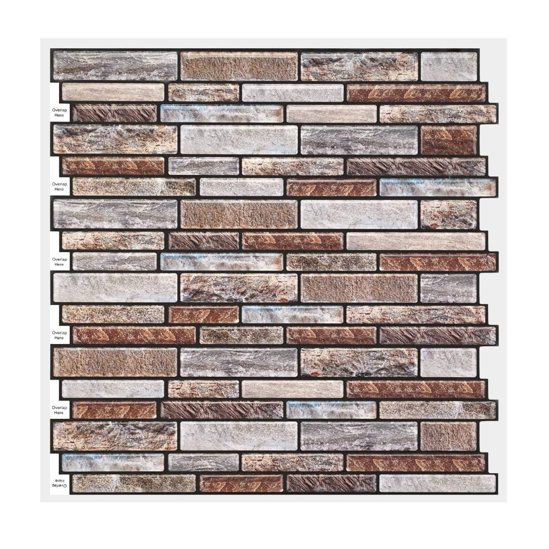 3D Mosaic Morcart Self Adhesive Tile Wall Sticker Backsplash - 12" x 12" DIY for Bathrooms, Kitchens, Oil-Proof, Waterproof- Price Per Unit MT1085 MEGA