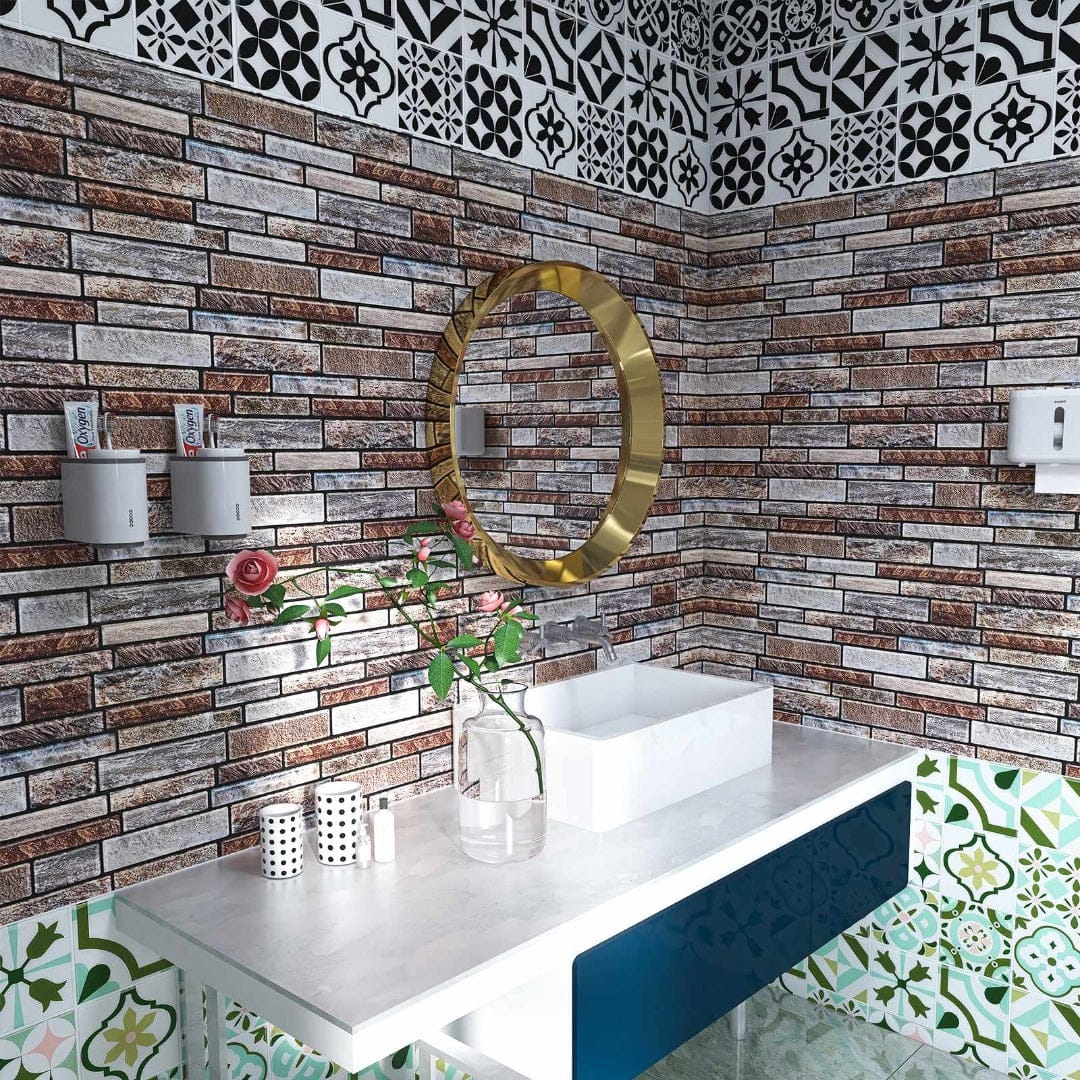 3D Mosaic Morcart Self Adhesive Tile Wall Sticker Backsplash - 12" x 12" DIY for Bathrooms, Kitchens, Oil-Proof, Waterproof- Price Per Unit MT1085 MEGA