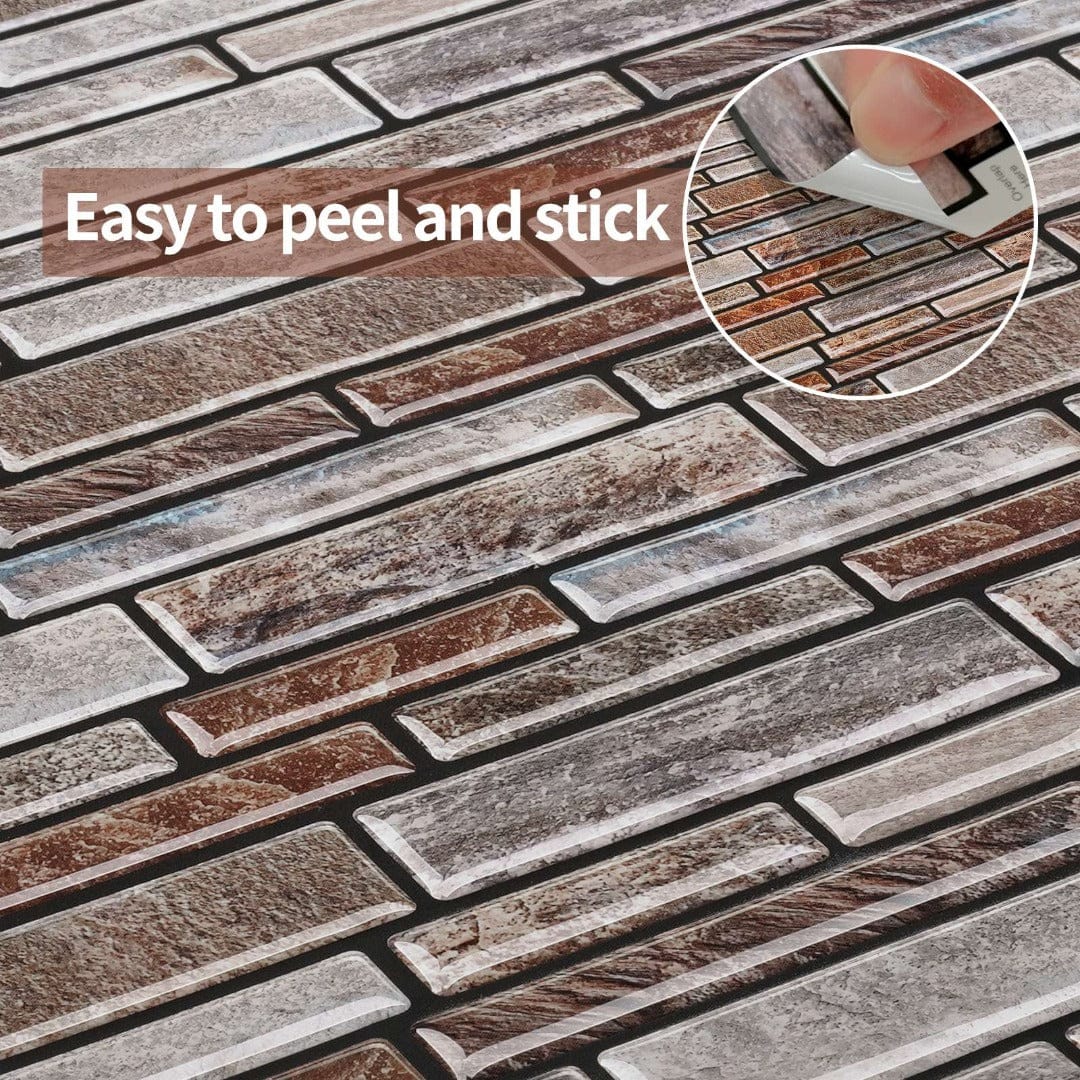 3D Mosaic Morcart Self Adhesive Tile Wall Sticker Backsplash - 12" x 12" DIY for Bathrooms, Kitchens, Oil-Proof, Waterproof- Price Per Unit MT1085 MEGA