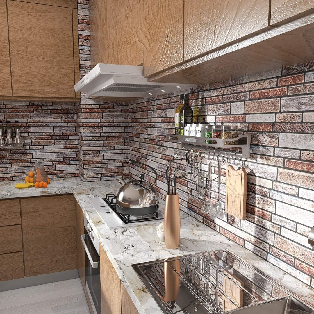 3D Mosaic Morcart Self Adhesive Tile Wall Sticker Backsplash - 12" x 12" DIY for Bathrooms, Kitchens, Oil-Proof, Waterproof- Price Per Unit MT1085 MEGA