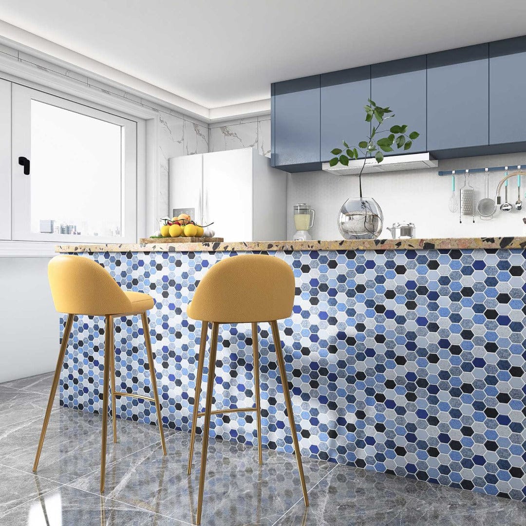 3D Mosaic Morcart Self Adhesive Tile Wall Sticker Backsplash - 12" x 12" DIY for Bathrooms, Kitchens, Oil-Proof, Waterproof- Price Per Unit MT1165 MEGA