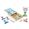 MELISSA & DOUG Dress Up Magnetic Mermaid: Combine dozens of magnetic wooden pieces in coordinating designs to dress a beautiful double-sided mermaid -  M&D-0320