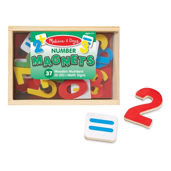 MELISSA & DOUG Magnetic Wooden Numbers: Enough numerals to count from zero through twenty AND five math signs in a convenient wooden case - M&D-16 ebuystt